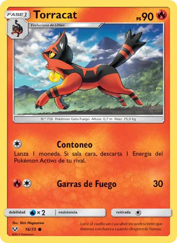 Torracat Common Pokemon card #16 from Shining Legends