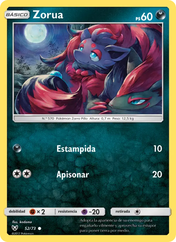 Zorua Common Pokemon card #52 from Shining Legends
