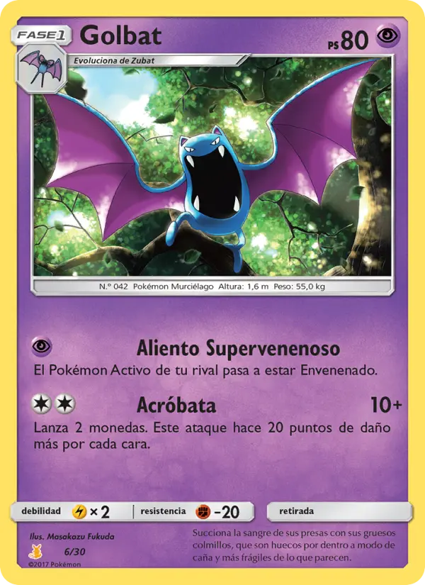 Golbat Uncommon Pokemon card #6 from SM trainer Kit (Alolan Raichu)