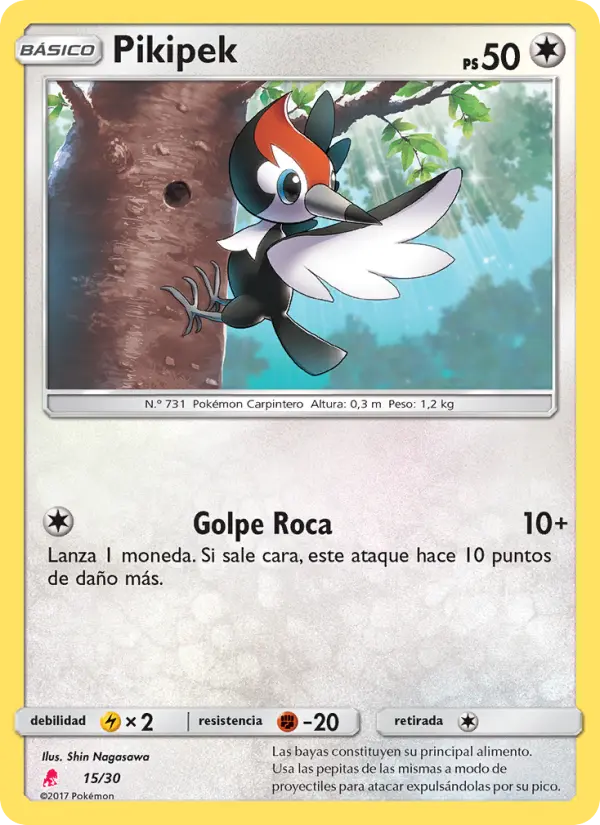 Pikipek Common Pokemon card #15 from SM trainer Kit (Lycanroc)
