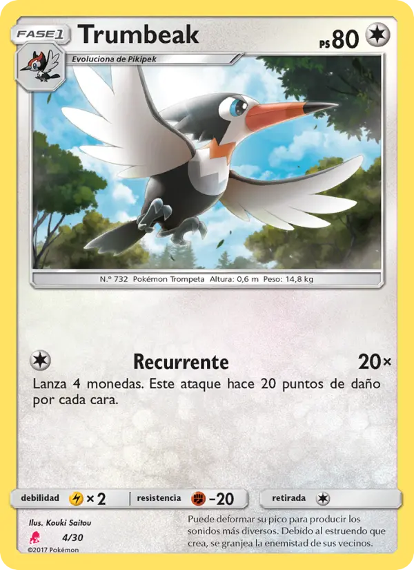 Trumbeak Uncommon Pokemon card #4 from SM trainer Kit (Lycanroc)