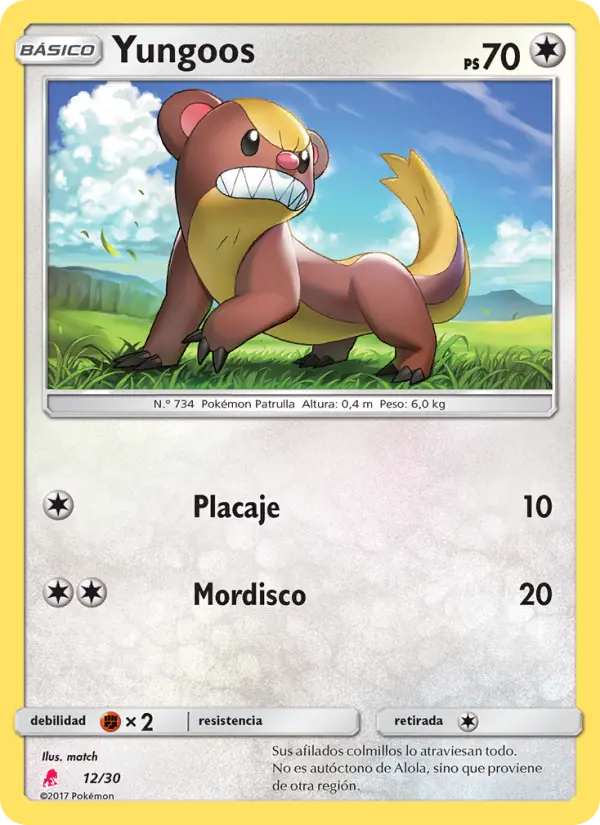 Yungoos Common Pokemon card #12 from SM trainer Kit (Lycanroc)