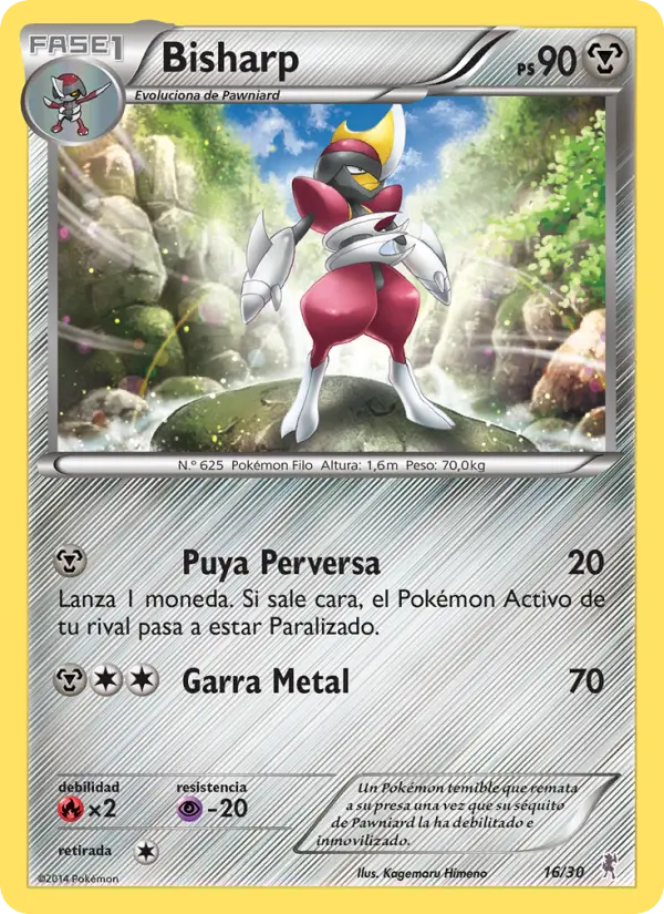 Bisharp Rare Pokemon card #16 from XY trainer Kit (Bisharp)