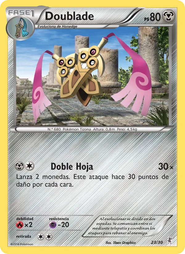Doublade Uncommon Pokemon card #23 from XY trainer Kit (Bisharp)