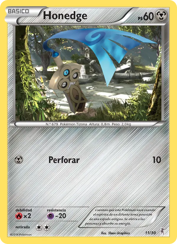 Honedge Common Pokemon card #11 from XY trainer Kit (Bisharp)