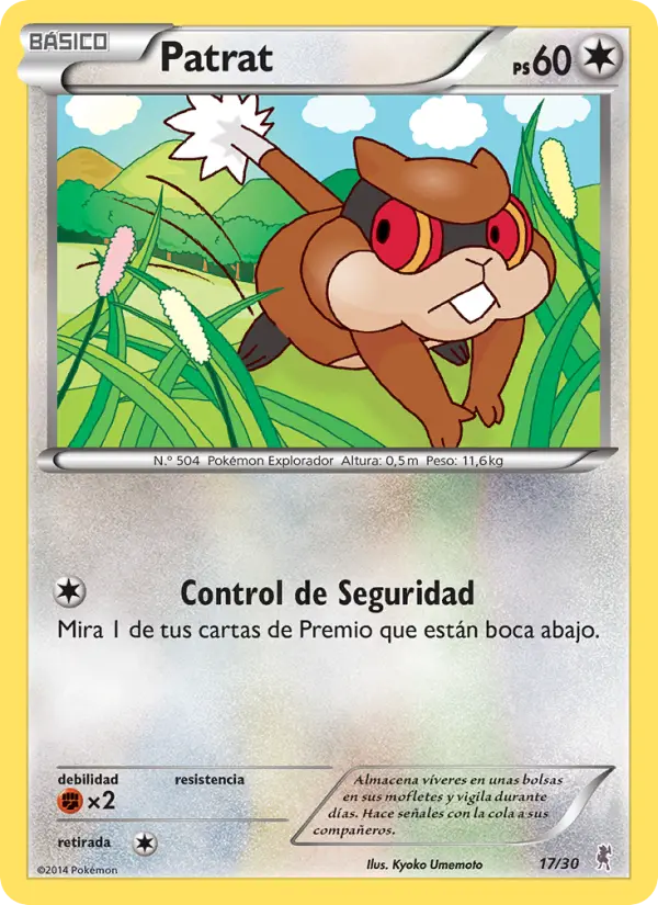 Patrat Common Pokemon card #17 from XY trainer Kit (Bisharp)
