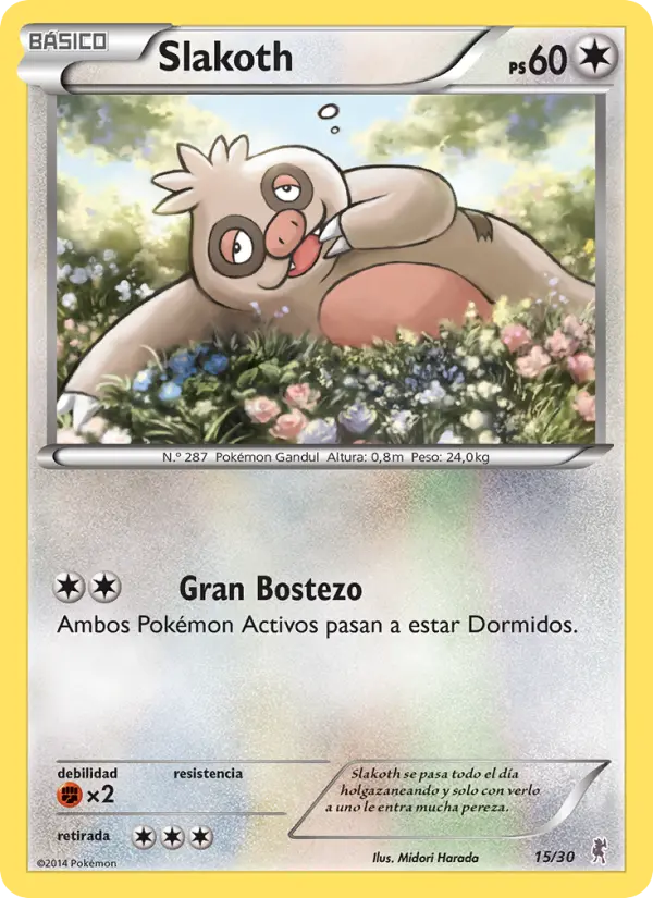 Slakoth Common Pokemon card #15 from XY trainer Kit (Bisharp)