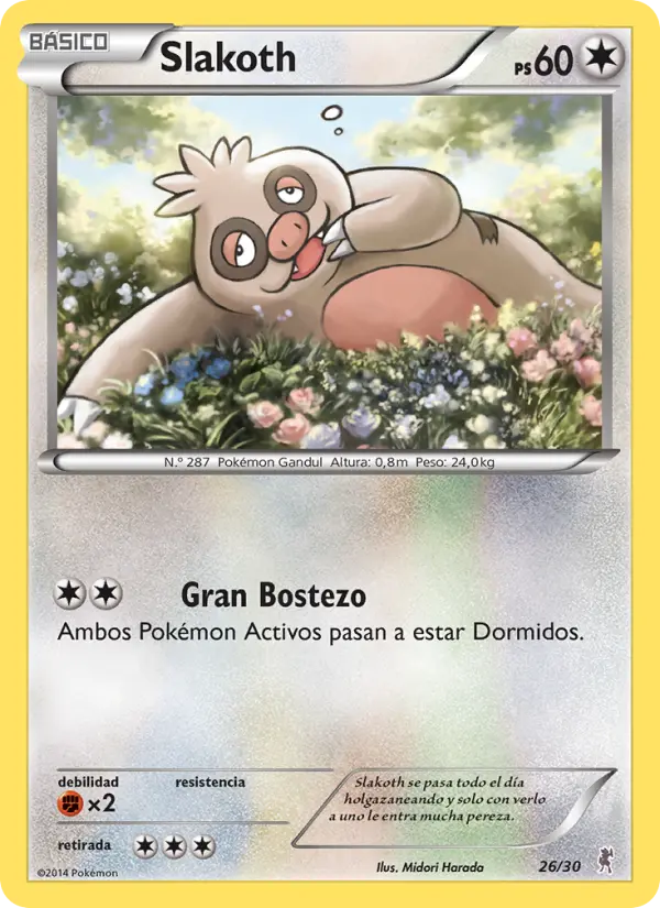 Slakoth Common Pokemon card #26 from XY trainer Kit (Bisharp)