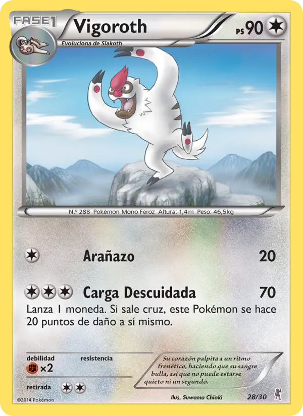 Vigoroth Uncommon Pokemon card #28 from XY trainer Kit (Bisharp)