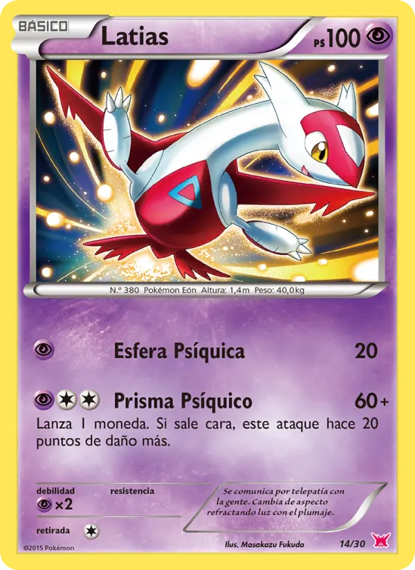 Latias None Pokemon card #14 from XY trainer Kit (Latias)
