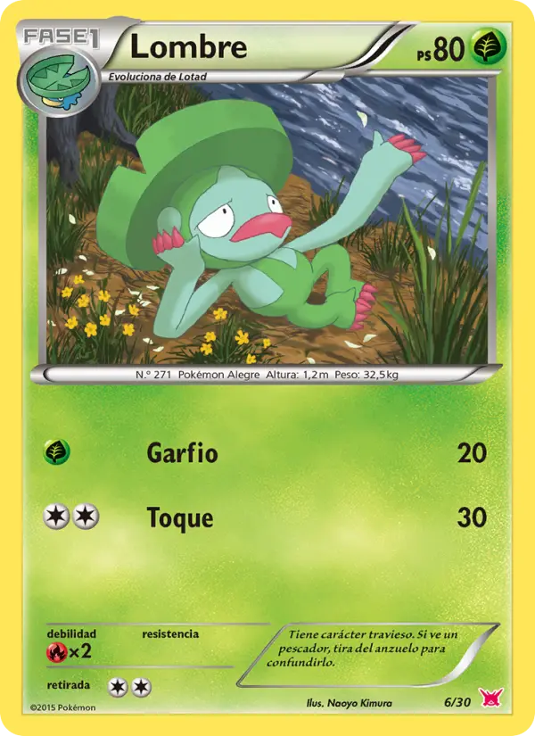 Lombre Uncommon Pokemon card #6 from XY trainer Kit (Latias)
