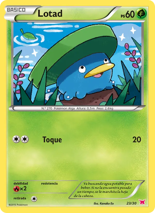 Lotad Common Pokemon card #23 from XY trainer Kit (Latias)