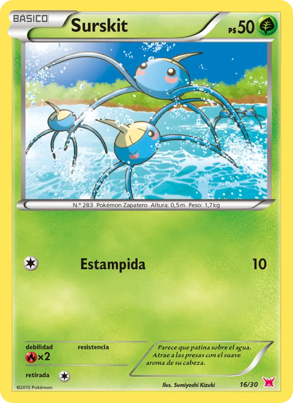 Surskit Common Pokemon card #16 from XY trainer Kit (Latias)
