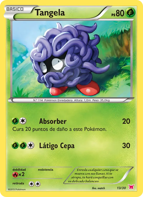Tangela Common Pokemon card #13 from XY trainer Kit (Latias)