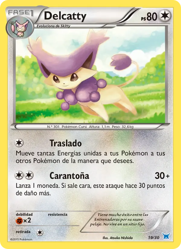 Delcatty Rare Pokemon card #19 from XY trainer Kit (Latios)