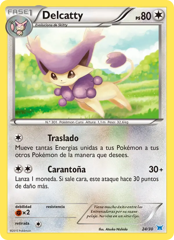 Delcatty Rare Pokemon card #24 from XY trainer Kit (Latios)