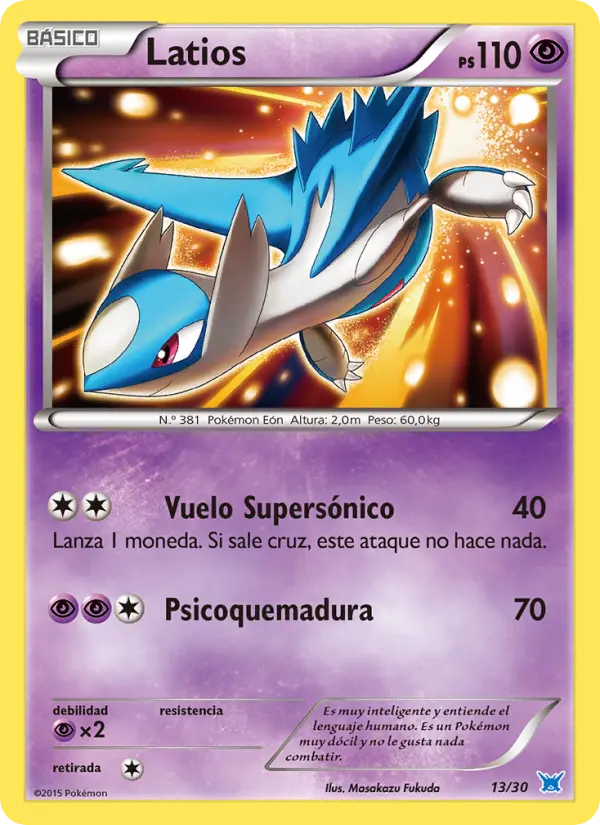 Latios None Pokemon card #13 from XY trainer Kit (Latios)