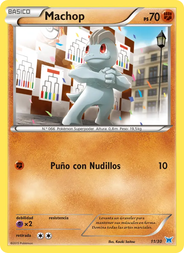 Machop Common Pokemon card #11 from XY trainer Kit (Latios)