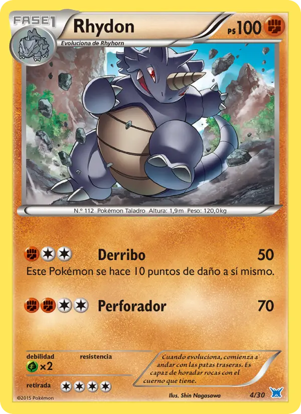 Rhydon Uncommon Pokemon card #4 from XY trainer Kit (Latios)