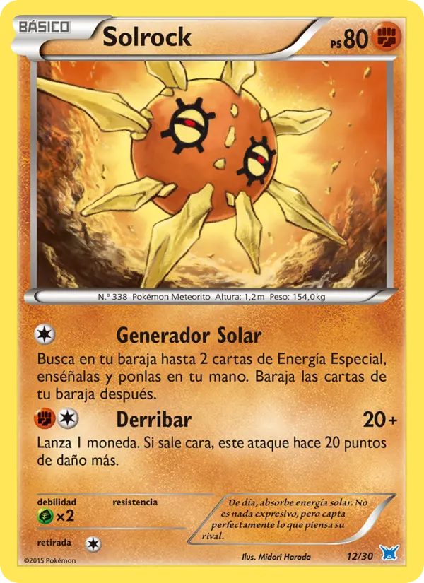 Solrock Common Pokemon card #12 from XY trainer Kit (Latios)
