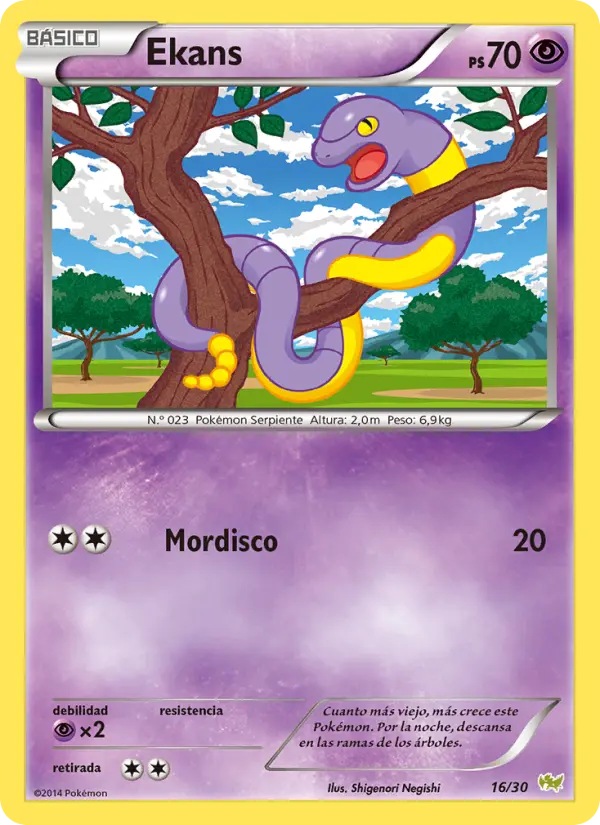 Ekans Common Pokemon card #16 from XY trainer Kit (Noivern)