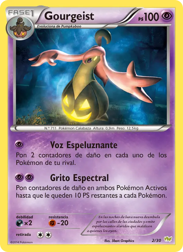 Gourgeist Rare Pokemon card #2 from XY trainer Kit (Noivern)