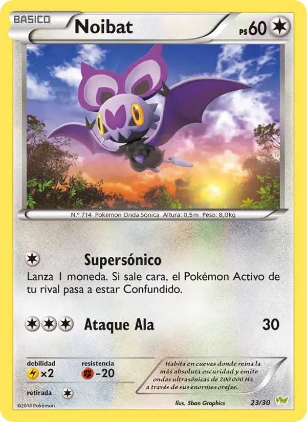 Noibat Common Pokemon card #23 from XY trainer Kit (Noivern)