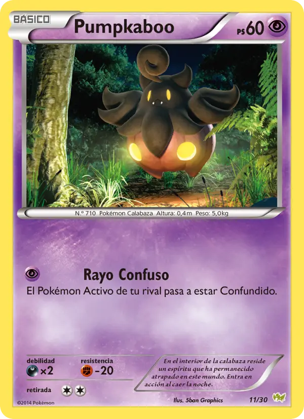 Pumpkaboo Common Pokemon card #11 from XY trainer Kit (Noivern)