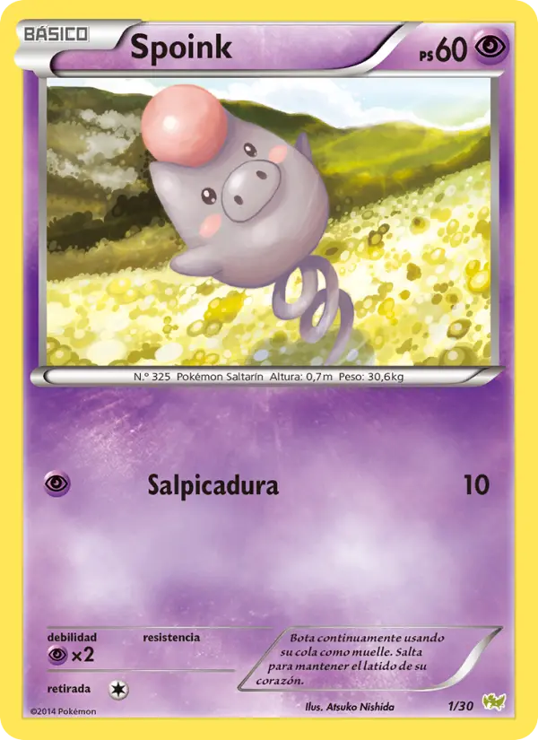 Spoink Common Pokemon card #1 from XY trainer Kit (Noivern)