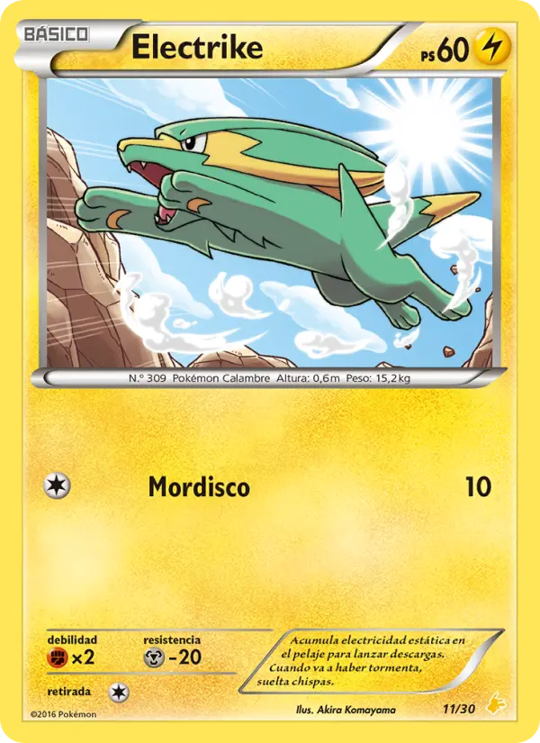Electrike None Pokemon card #11 from XY trainer Kit (Pikachu Libre)