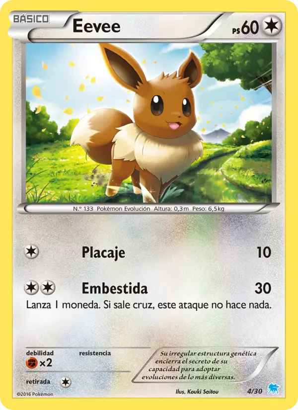 Eevee None Pokemon card #4 from XY trainer Kit (Suicune)