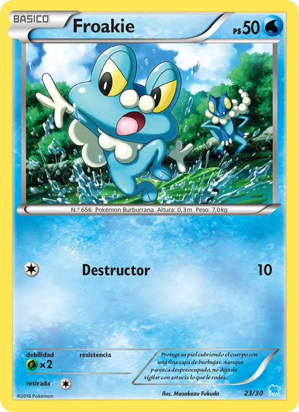 Froakie Common Pokemon card #23 from XY trainer Kit (Suicune)
