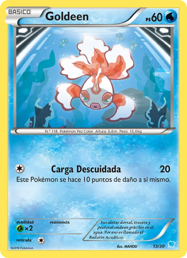 Goldeen Common Pokemon card #13 from XY trainer Kit (Suicune)