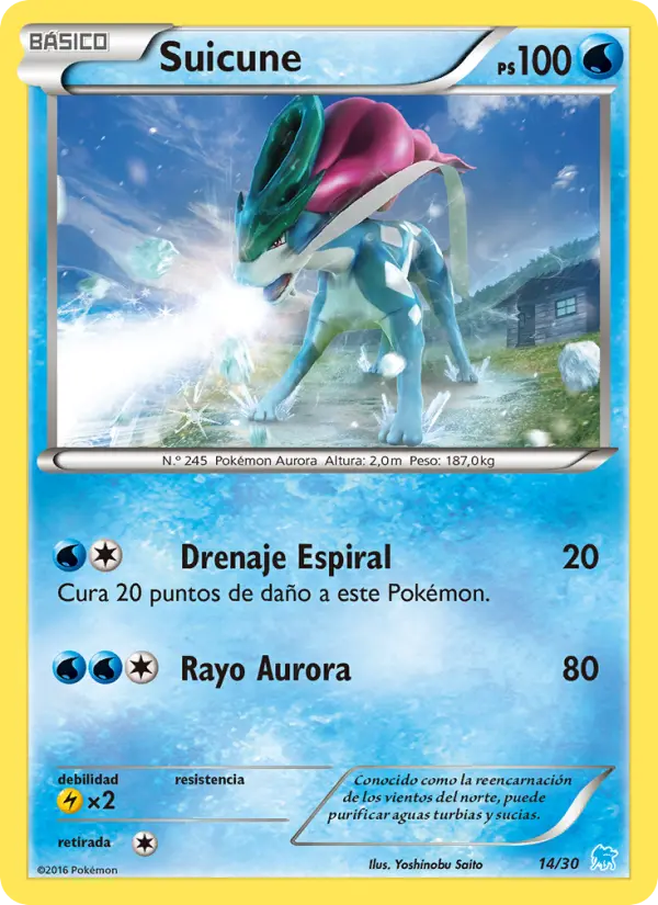 Suicune None Pokemon card #14 from XY trainer Kit (Suicune)