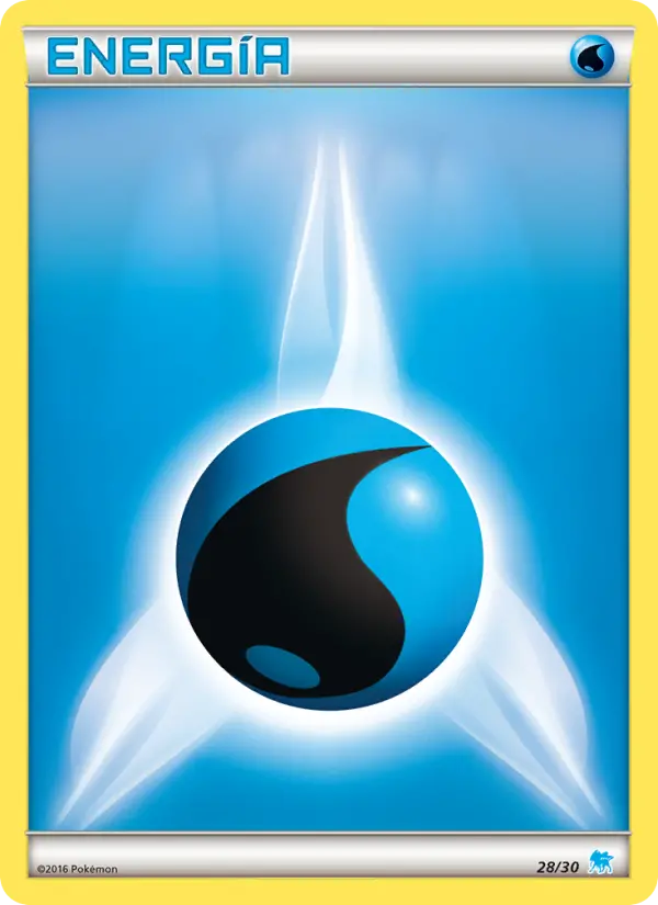 Water Energy Common Pokemon card #28 from XY trainer Kit (Suicune)