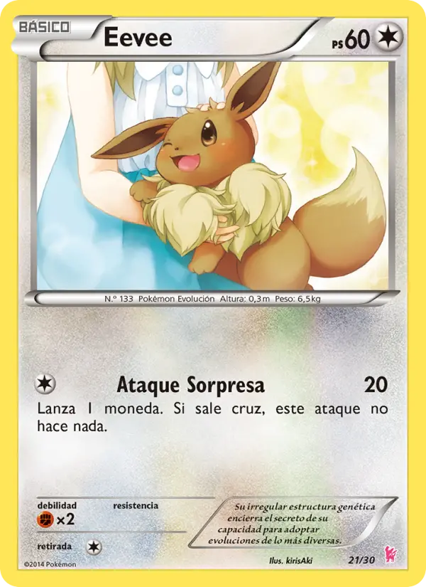 Eevee Common Pokemon card #21 from XY trainer Kit (Sylveon)