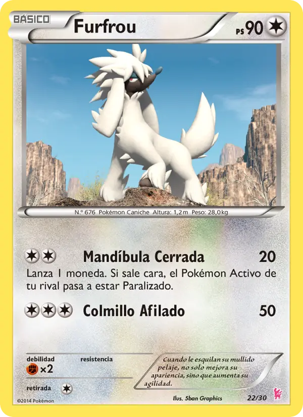 Furfrou Common Pokemon card #22 from XY trainer Kit (Sylveon)