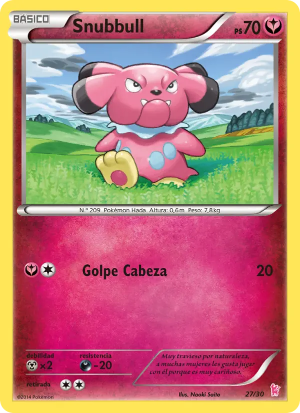 Snubbull Common Pokemon card #27 from XY trainer Kit (Sylveon)