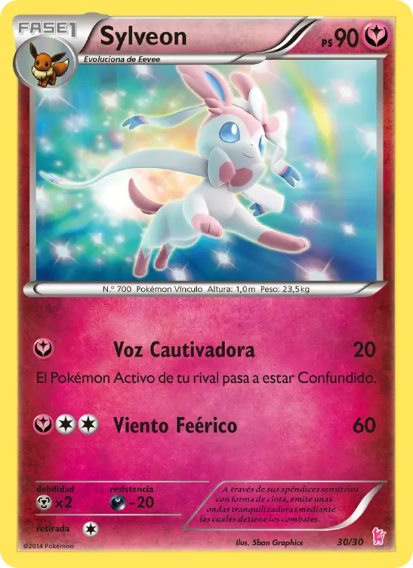 Sylveon None Pokemon card #30 from XY trainer Kit (Sylveon)