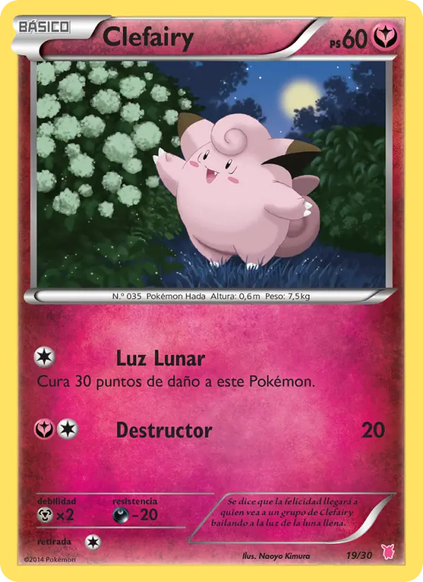 Clefairy Common Pokemon card #19 from XY trainer Kit (Wigglytuff)
