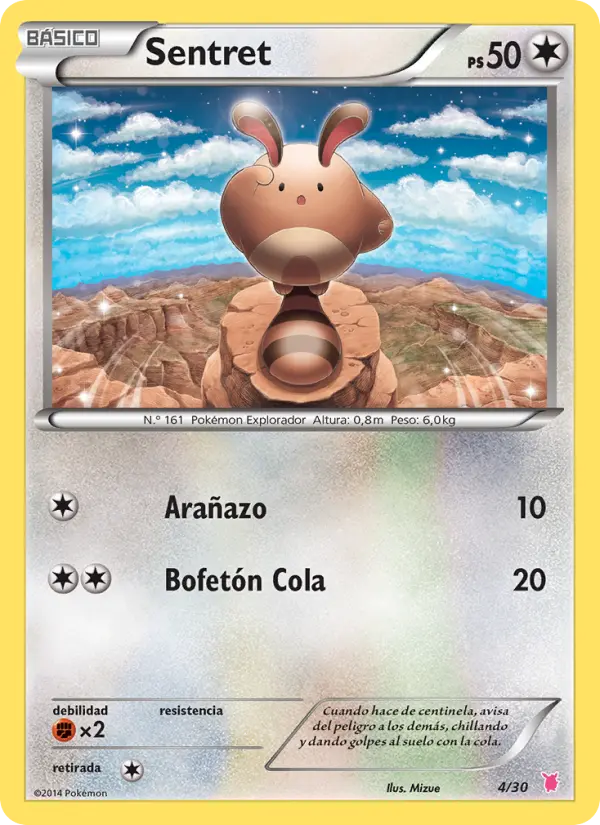Sentret Common Pokemon card #4 from XY trainer Kit (Wigglytuff)